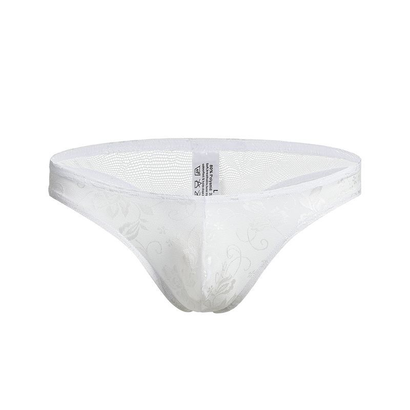 String en dentelle sexy pour homme, taille basse, tendance, respirant et extensible C505_voghion.com