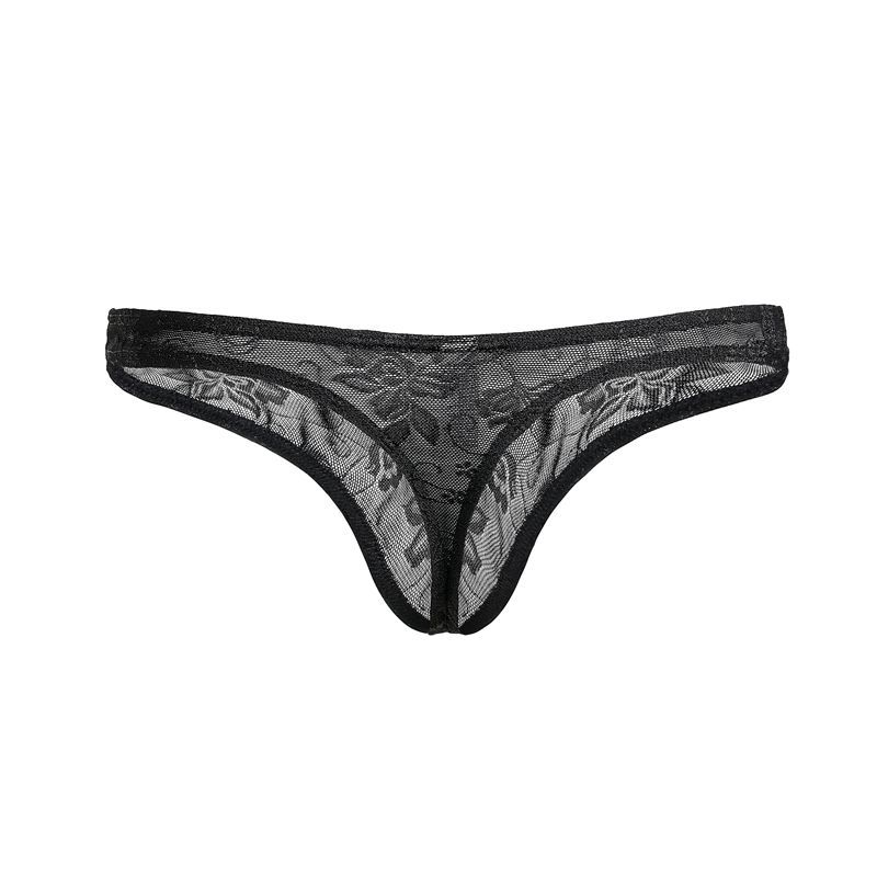 String en dentelle sexy pour homme, taille basse, tendance, respirant et extensible C505_voghion.com