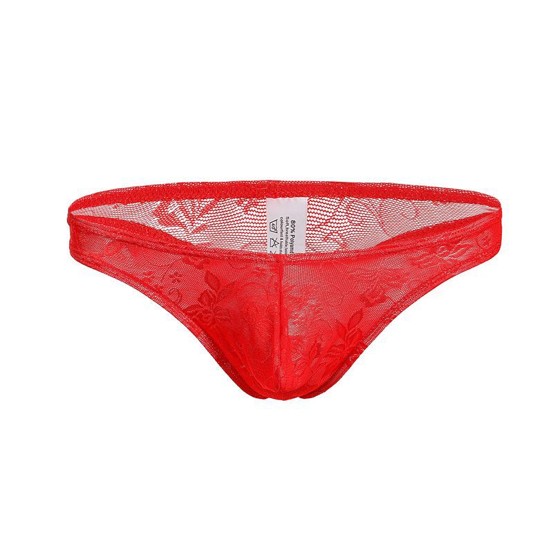 String en dentelle sexy pour homme, taille basse, tendance, respirant et extensible C505_voghion.com