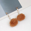 Earrings, demi-season fashionable chain from pearl, Korean style