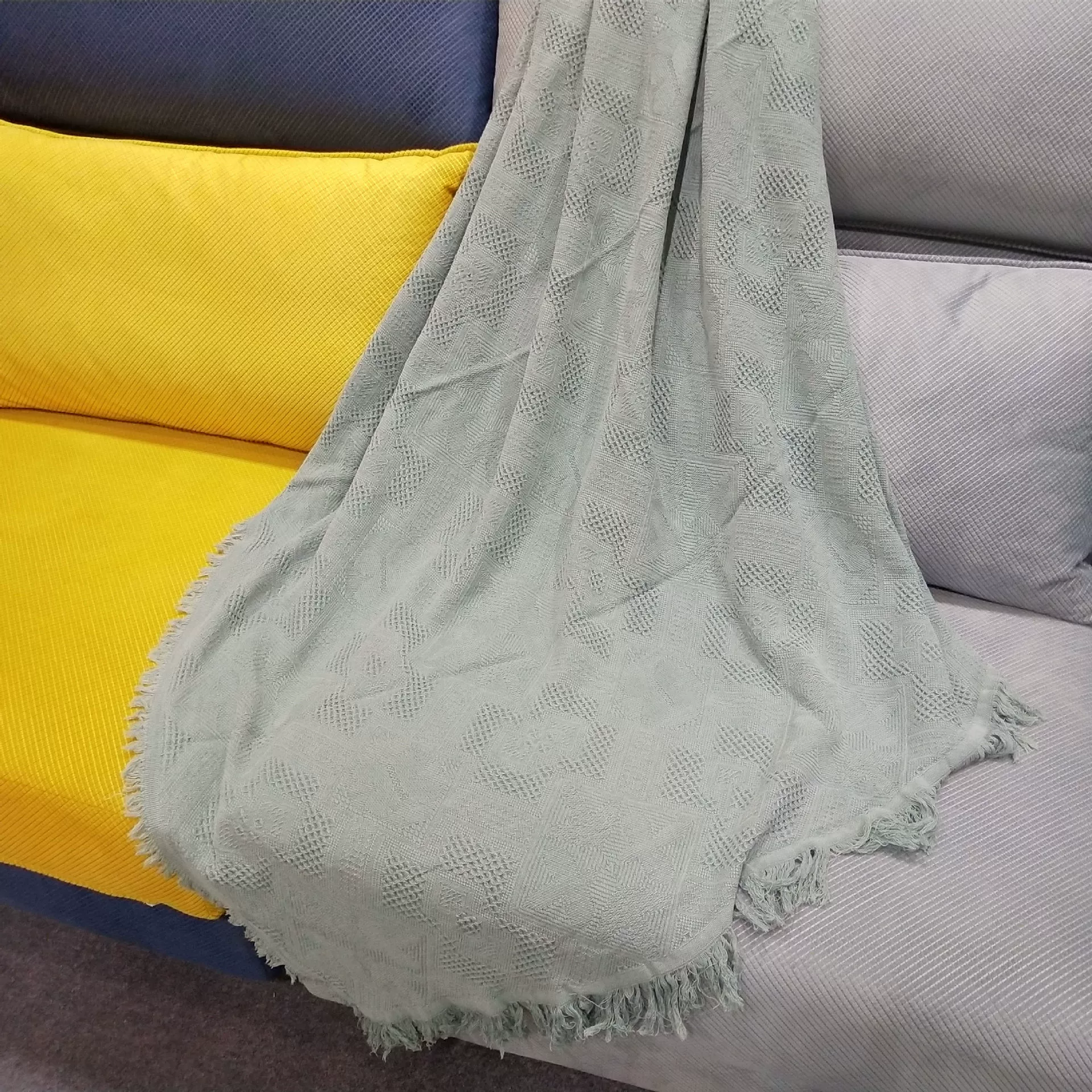 Одеяло для дивана в скандинавском стиле Ins, простое односпальное прикроватное одеяло с шарфом, однотонное, разноцветное