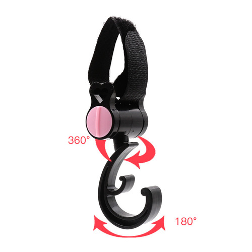 Stroller hook 360 degree rotatable Velcro stroller hook Children's stroller accessories
