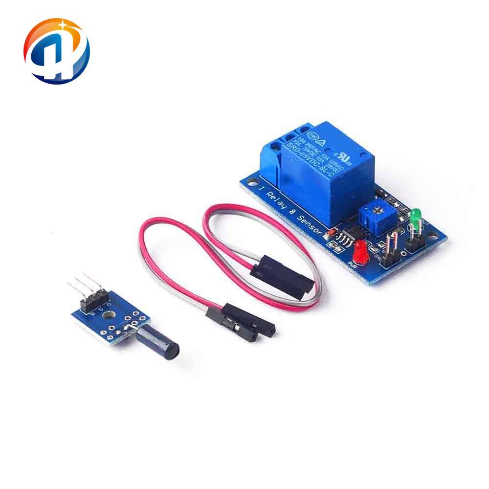 5V常开型震动传感器模块加继电器模块二合一模块报警触发震动模块