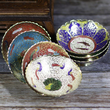 尼泊尔佛事用品厂家直供果盘铜制供水碗家用供奉精美果盘摆件10cm