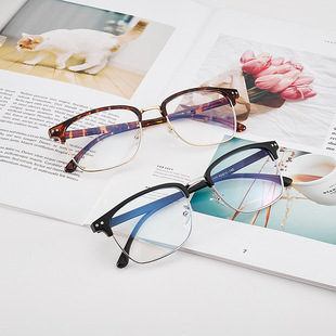 2019 New true anti-blue light eye protection computer mirror half frame flat mirror eyebrow frame manufacturers wholesale