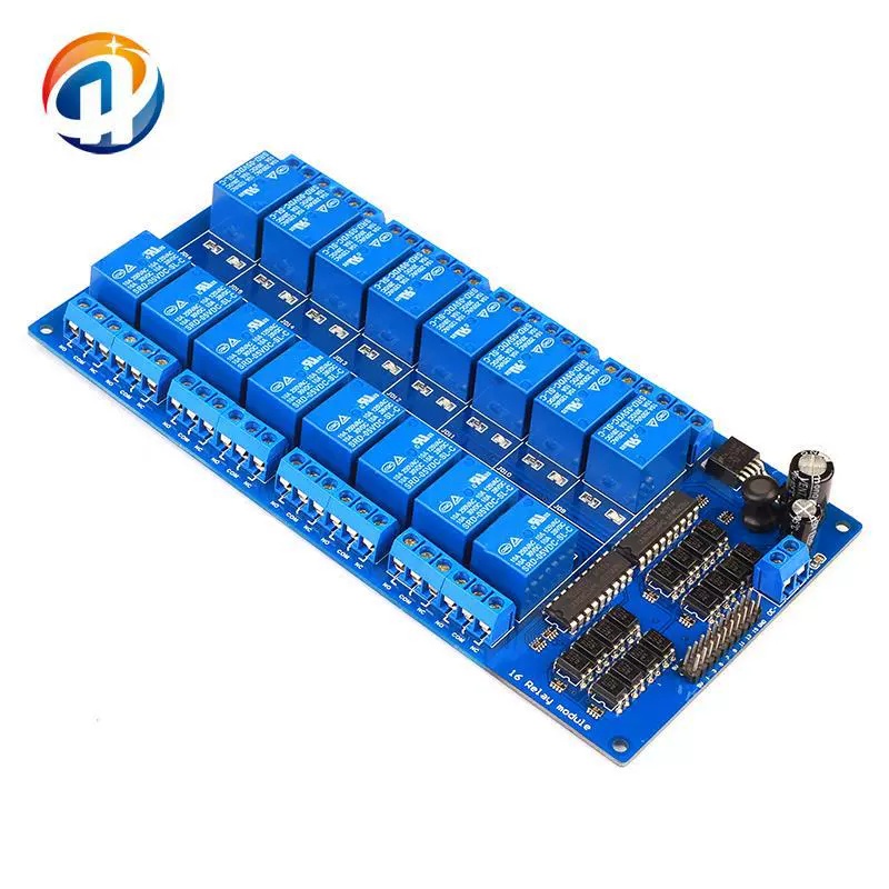 16-позиционный релейный модуль с защитой оптопары с блоком питания LM2596 5V12V24V