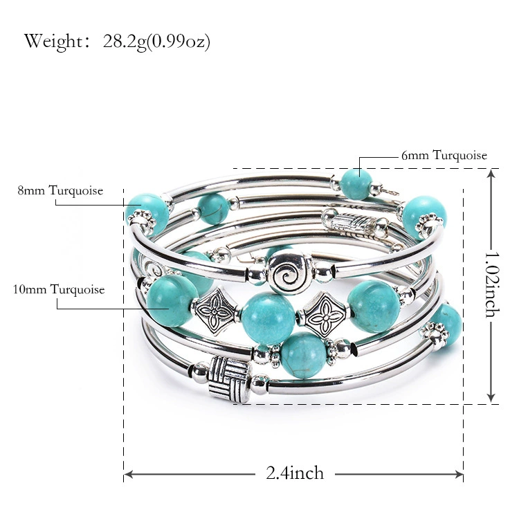 Turquoise organic bracelet natural stone, Amazon