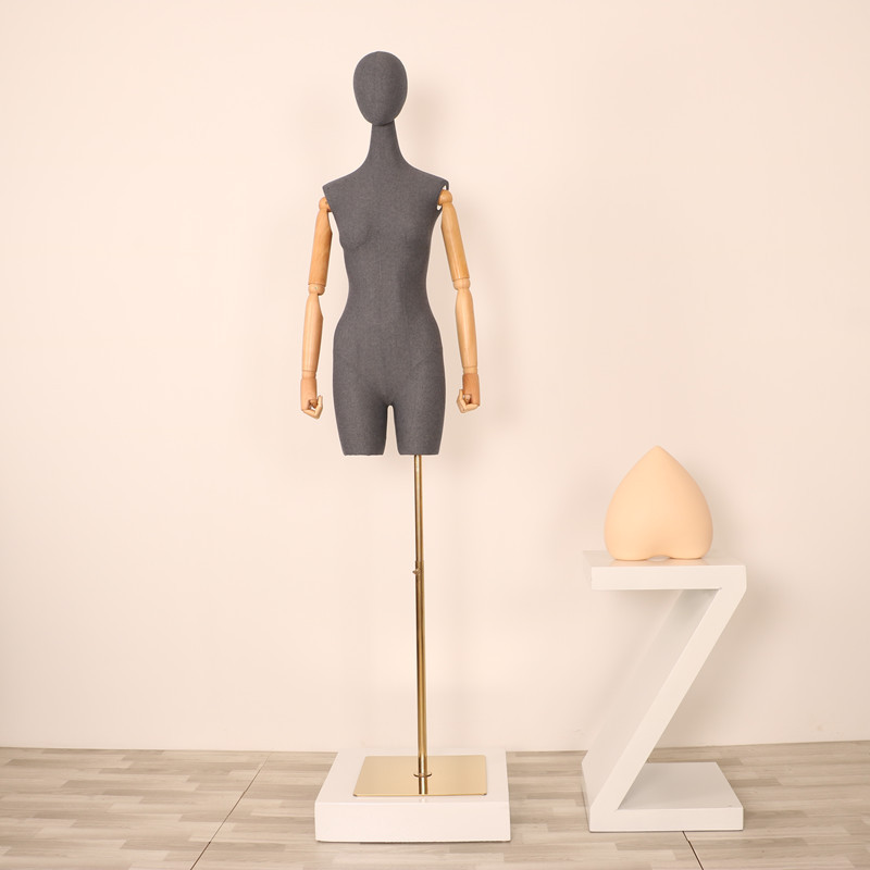 Maniquí femenino de gamuza para exhibición de ropa en escaparates, modelo de maniquí para tienda de ropa.