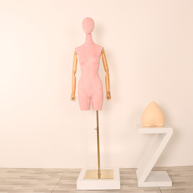 Maniquí femenino de gamuza para exhibición de ropa en escaparates, modelo de maniquí para tienda de ropa.