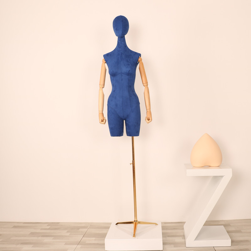 Maniquí femenino de gamuza para exhibición de ropa en escaparates, modelo de maniquí para tienda de ropa.