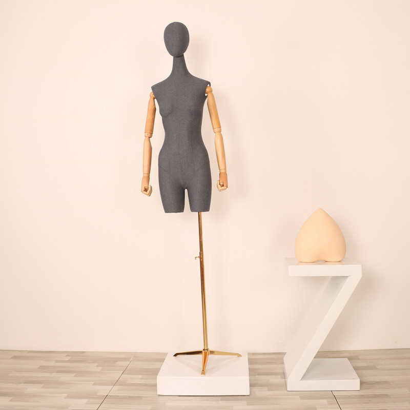 Maniquí femenino de gamuza para exhibición de ropa en escaparates, modelo de maniquí para tienda de ropa.