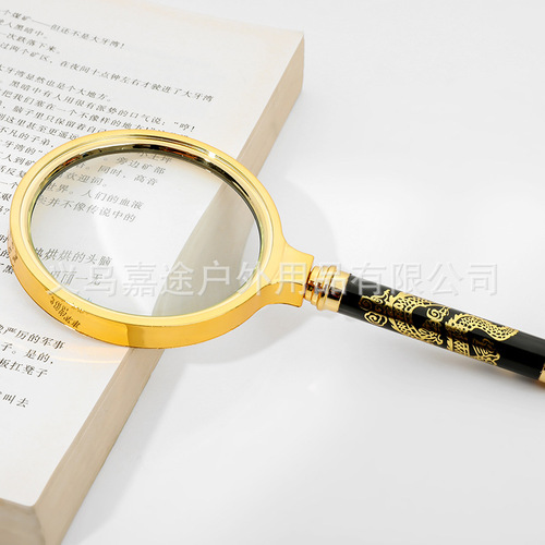 Dragon Pattern Handle Magnifying Glass High Definition 10x Handheld Vintage Elderly Reading Gift, Factory Direct Sale Wholesale & Distribution