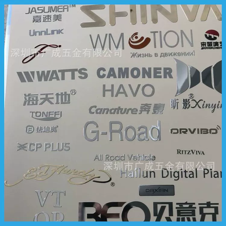 Поставка металлического логотипа никель вывеска гальваническая табличка различные цвета Чистый никель металлическая этикетка