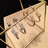 Earrings, zirconium, silver needle, silver 925 sample