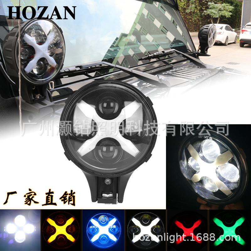 60W con luz de marcha diurna Pastor una columna Spotlight off-road coche modificado techo del coche parachoques luz reacondicionamiento Spotlight