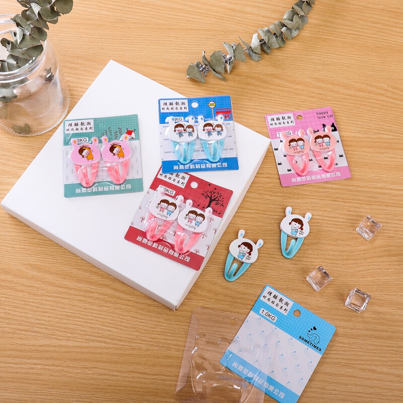 Cartoon sticky hook kitchen wall student dormitory home color cute bear strong sticky good plastic small hook