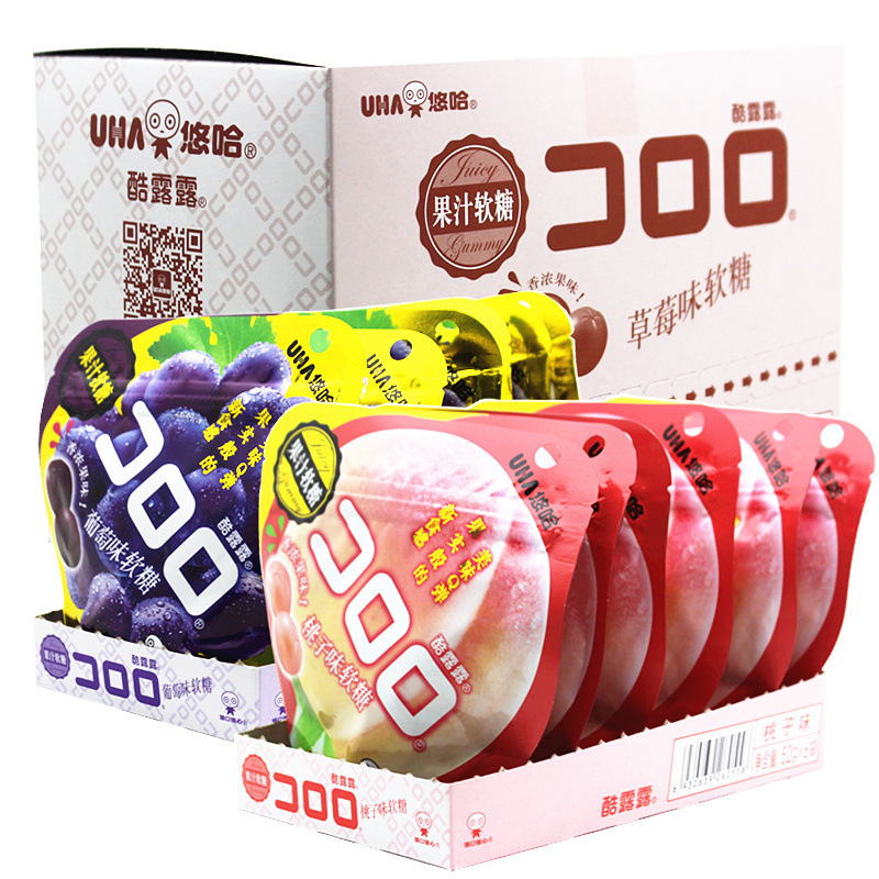 Youha cool Lulu juice soft candy 52g * 6 bags wholesale UHA candy snacks wholesale internet celebrity casual snacks Youha cool Lulu juice soft candy 52g * 6 bags wholesale UHA candy snacks wholesale internet celebrity casual snacks