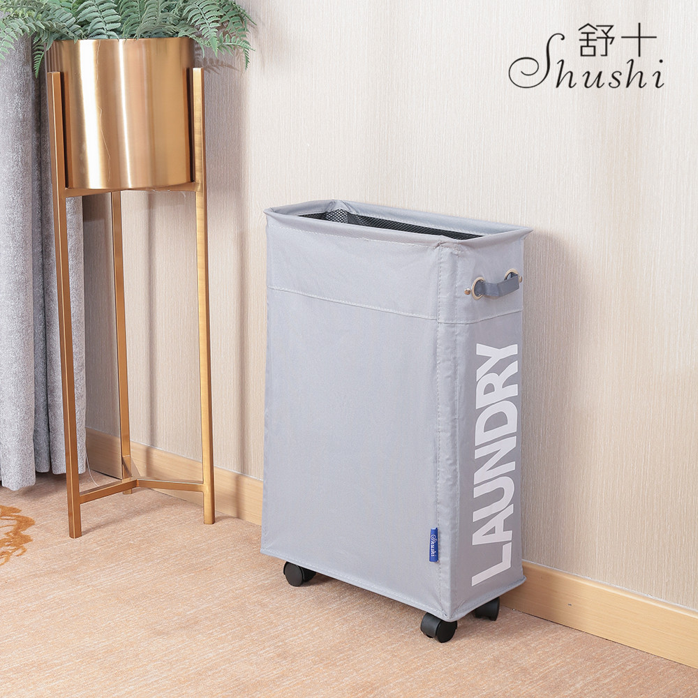 Shushi creative fashion simple laundry basket creative toy storage basket small size Oxford cloth imitation linen laundry basket with wheels