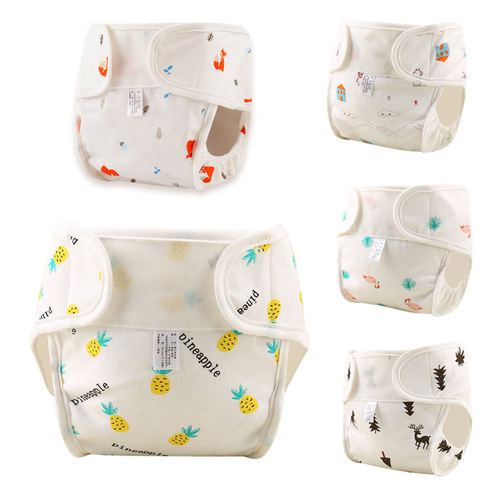 2024 New Baby Diaper Pants Soft Cotton Waterproof Infant Diaper Pocket Newborn Washable Cartoon Diaper Pants