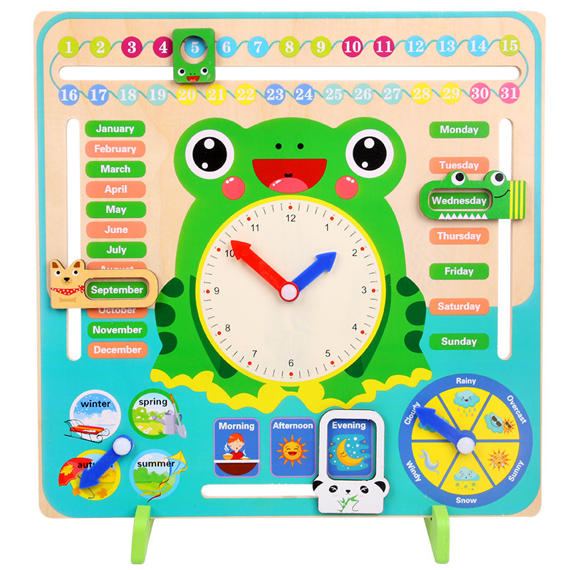 Montessori Calendar Clock Puzzle Board for Children to Learn Time and Clock Cognition, Elementary Teaching Aids, Early Education Movement Puzzle Montessori Calendar Clock Puzzle Board for Children to Learn Time and Clock Cognition, Elementary Teaching Aids, Early Education Movement Puzzle