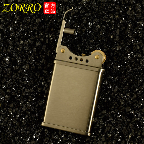 ZORRO/Zorro kerosene lighter thin 567 brass creative retro lighter sandalwood shell movement lighter