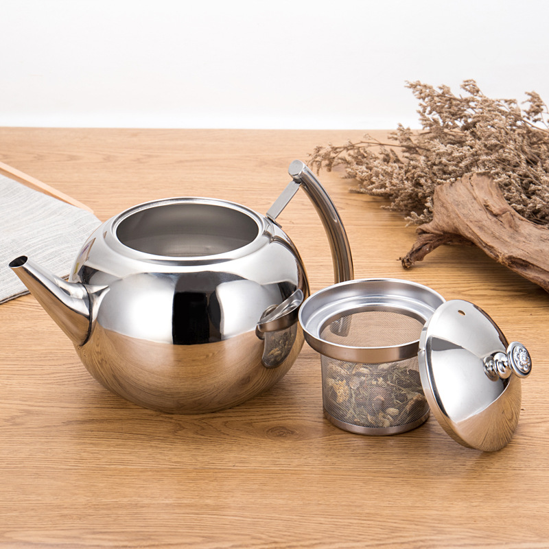 Olla de Oliva de acero inoxidable Hotel cafetera restaurante Moka restaurante con malla de fugas botella de agua fría hogar tetera