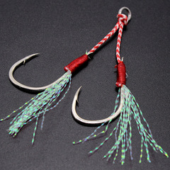 Blood groove wire-binding iron plate double hooks, boat fishing hooks, trolling hooks, sea fishing lead fish hooks, and lure fishing hooks