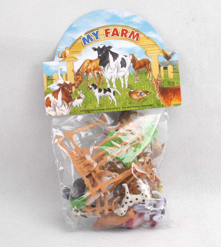 15 Pieces of 2-inch Fake Poultry Animal Farmhouse Fence Simulation Model Animal Toys, One-time Shipping