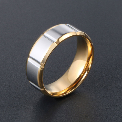 Factory price mixed batch Japanese and Korean version ring personalized gold simple titanium steel male and female couple ring SA539