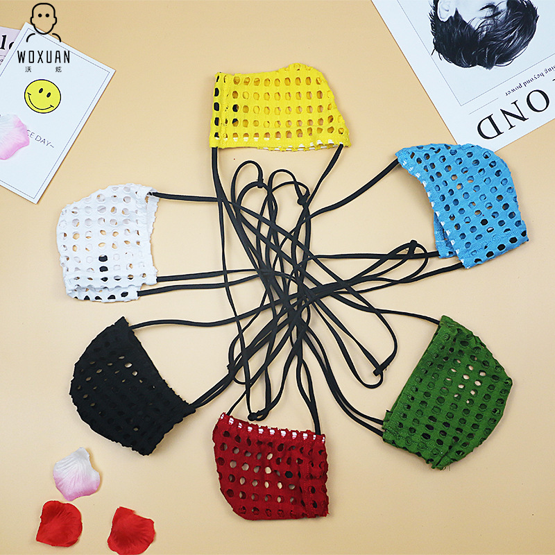 Hollow single Ding factory direct solid color sexy sexy men's underwear low waist breathable underwear men