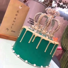 團銘皇冠 歐美熱銷整圈珍珠大皇冠生日蛋糕皇冠烘焙裝飾頭飾批發