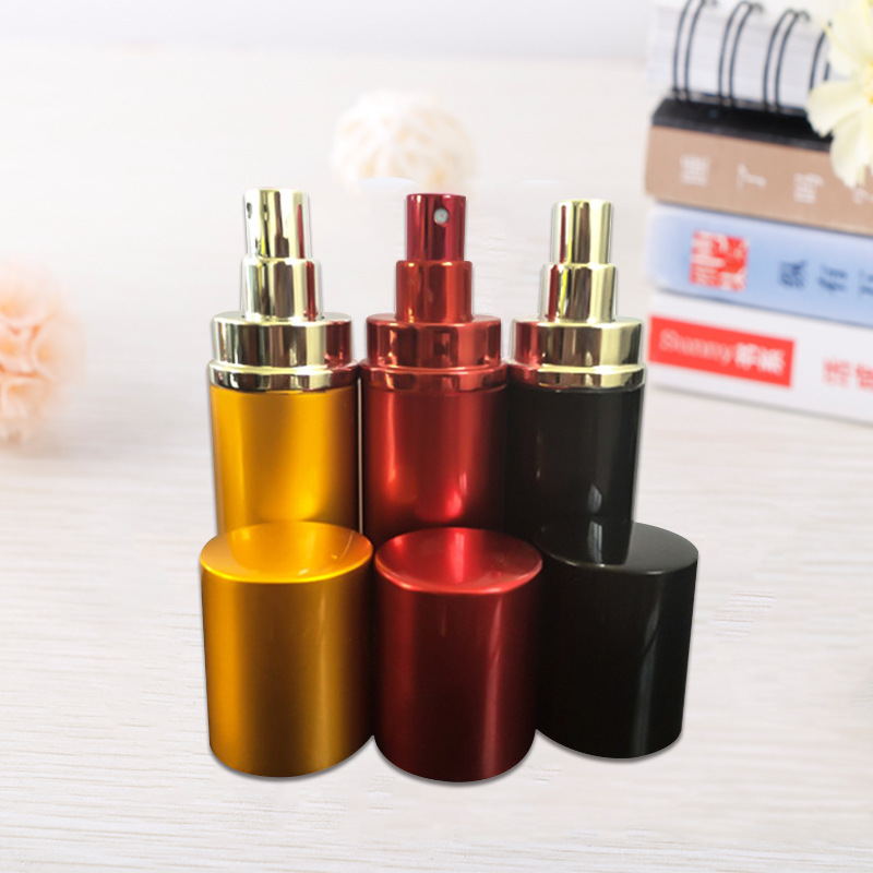 50毫升光板铝制香水樽 可充式分装螺口铝制喷雾器香水管 批发