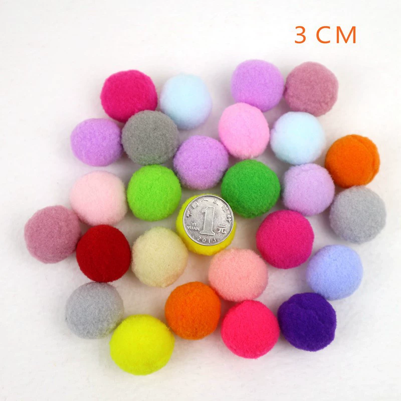 В наличии поставка 3 СМ Цветной высокоэластичный меховой шарик DIY полиэстер плюшевый мяч аксессуары для игрушек обувь и головные уборы смешанный цвет меховой шарик