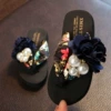 7378W Satin and Black Blue Flower