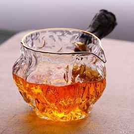 玻璃茶具 花茶煮茶器 电陶炉用木把公杯侧把茶海木耙核桃公道杯