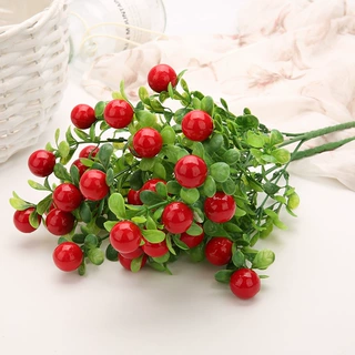 茉初仿真富贵果 辣椒樱桃树批发家居装饰塑料花仿真植物摆饰道具