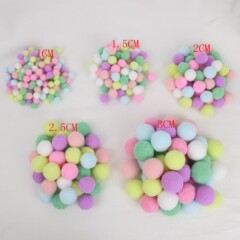 Supply Mixed Color High-Elastic Velvet Ball Polypropylene Balls Colorful Small Fluffy Balls Children's Toy Accessories Shoes Hat Balls