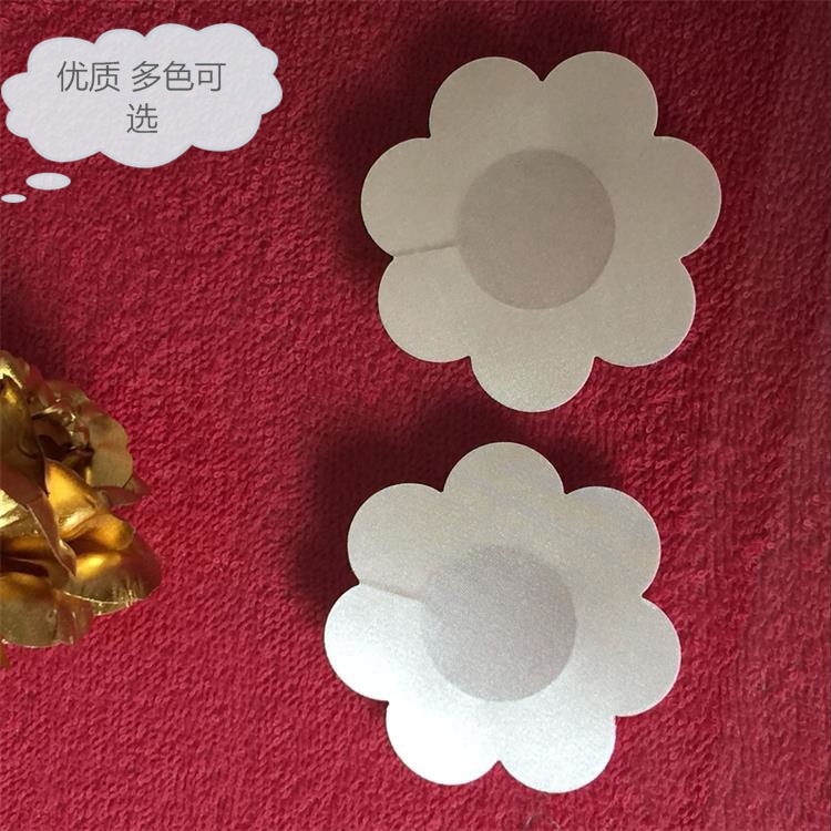 Desechables pegatinas de pecho de satén invisible transpirable anti-bump en forma de flor en forma de pecho redondo pegatinas multi-color opcional fábrica venta caliente
