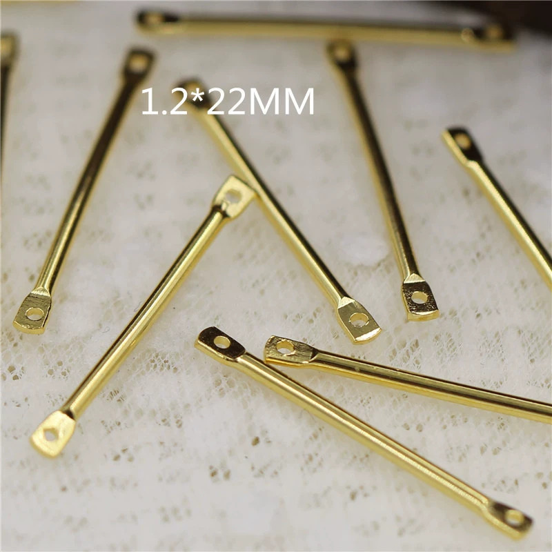 1,2*22 мм латунная палочка для кисточек, двойная подвесная палочка, DIY, антикварная заколка, материал для соединения, аксессуары
