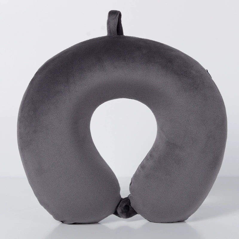 Travel pillow direct sales solid color spandex U-shaped pillow memory foam creative design nap neck pillow wholesale