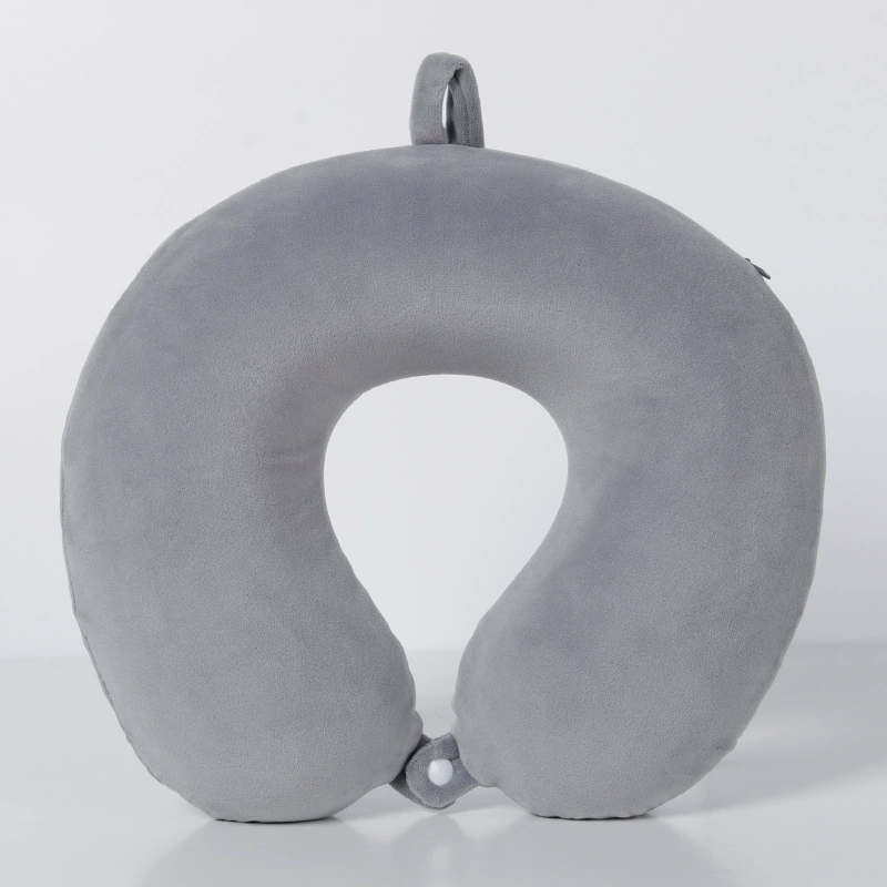 Travel pillow direct sales solid color spandex U-shaped pillow memory foam creative design nap neck pillow wholesale