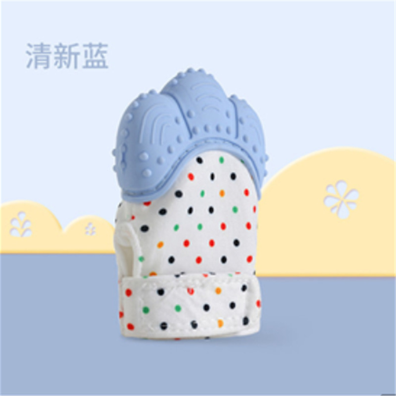 Mordedor para bebés guantes anti-morder juguetes de silicona protección de las manos del bebé morder música niños molares productos de silicona en stock
