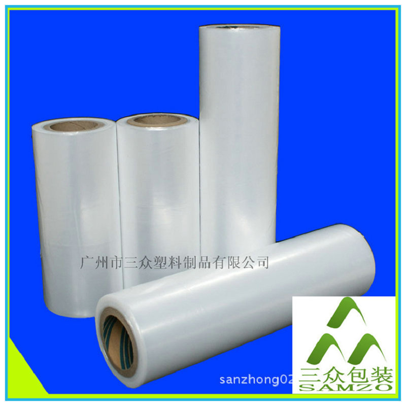 FUENTE Rollo grande de fábrica PE máquina de embalaje película de bobinado bandeja transparente que envuelve película de embalaje de plástico autoadhesiva al por mayor