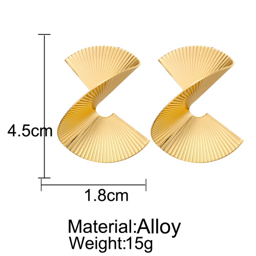 跨境耳饰批发欧美朋克风个性不规则螺旋扇叶耳环ins风创意耳环