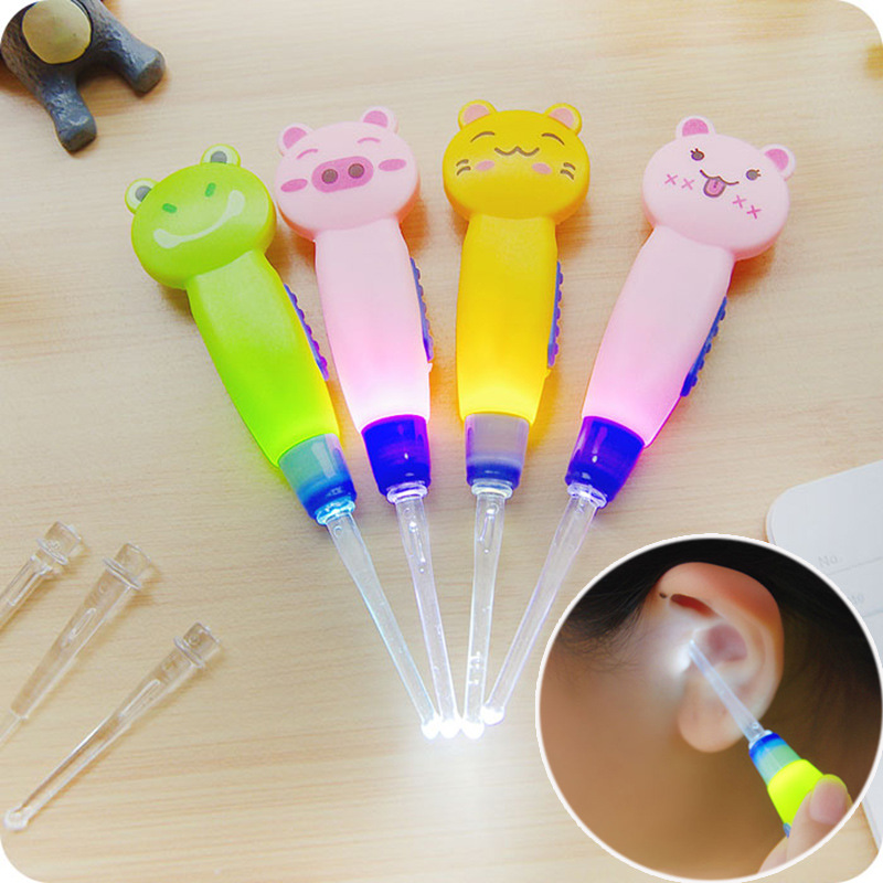 Cartoon removable hygienic glowing ear picking with animals for ears