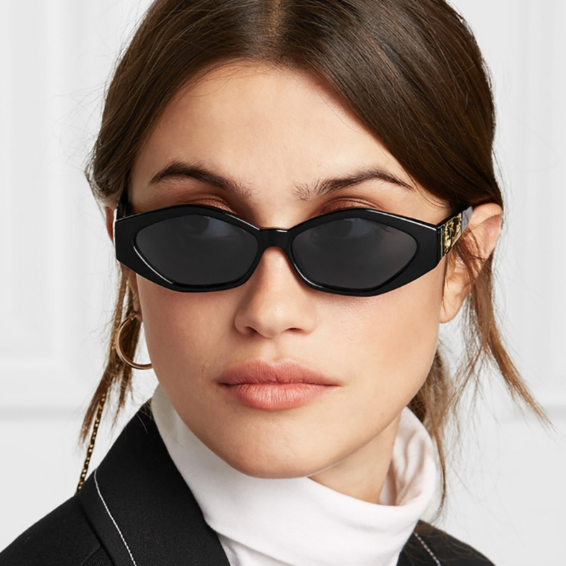新款太阳镜 时尚女士欧美小框墨镜 个性豹子猫眼太阳眼镜批发
