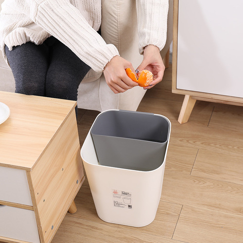 Japanese-style Nordic dry and wet dual-use classification household living room kitchen bathroom waste basket trash can drum thick plastic bucket
