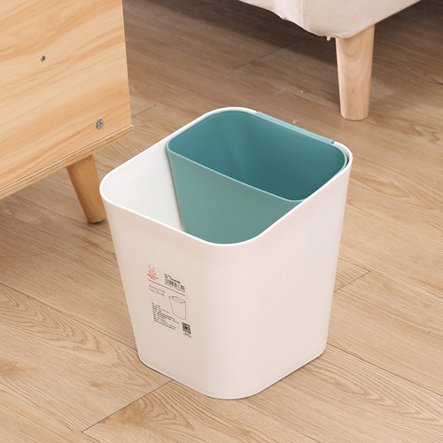 Japanese-style Nordic dry and wet dual-use classification household living room kitchen bathroom waste basket trash can drum thick plastic bucket