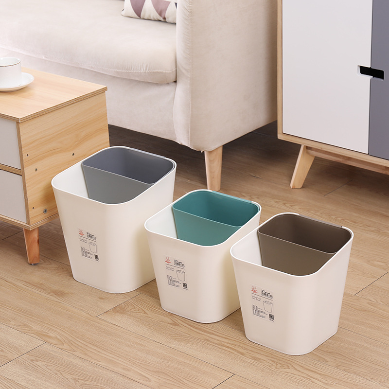 Nordic Japanese Style Wet and Dry Dual-use Classification Household Living Room Kitchen Bathroom Trash Trash Basket Thickened Plastic Bucket Nordic Japanese Style Wet and Dry Dual-use Classification Household Living Room Kitchen Bathroom Trash Trash Basket Thickened Plastic Bucket