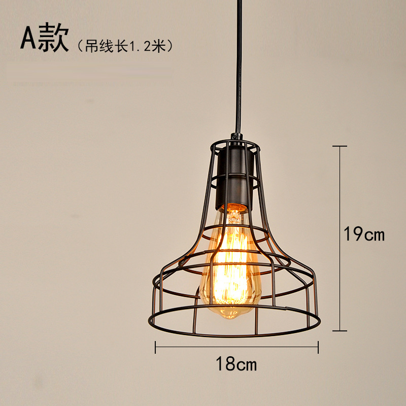 Lámpara de araña pequeña retro de hierro LED diseño creativo para dormitorio comedor y sala